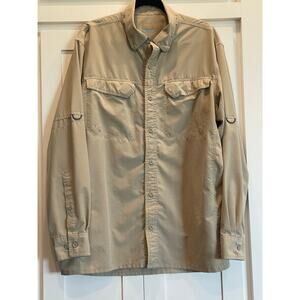 Bass Pro Tan fishing shirt long sleeve XL vented sides